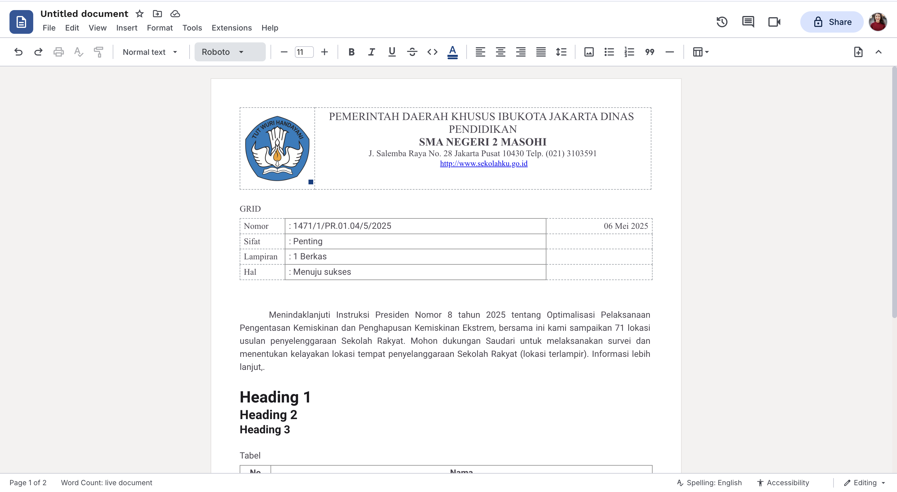 Tampilan Tiptap Docs Kit